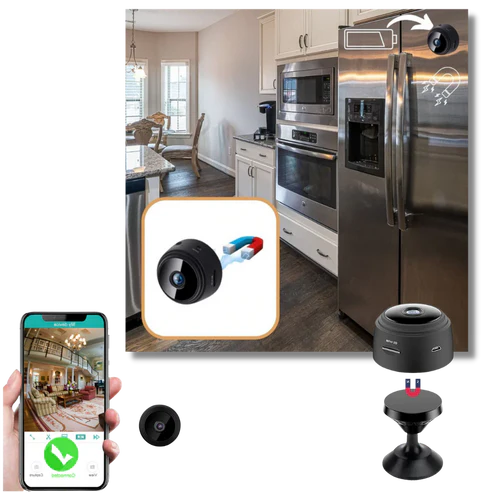 Mini Wireless Security Camera Magnetic Mount Indoor WiFi Camera